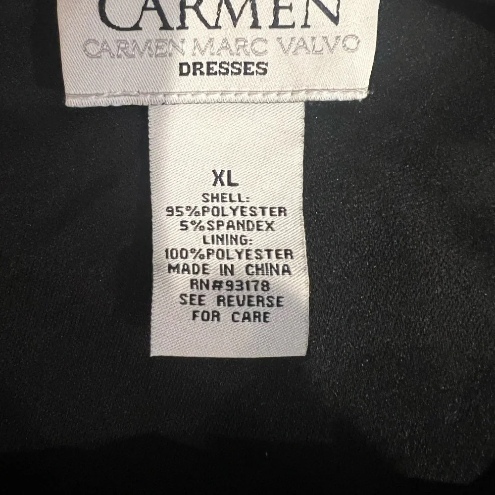 Carmen Marc Valvo Black and Rose Gold Studded Bodycon Dress - XL - Picture 6 of 7